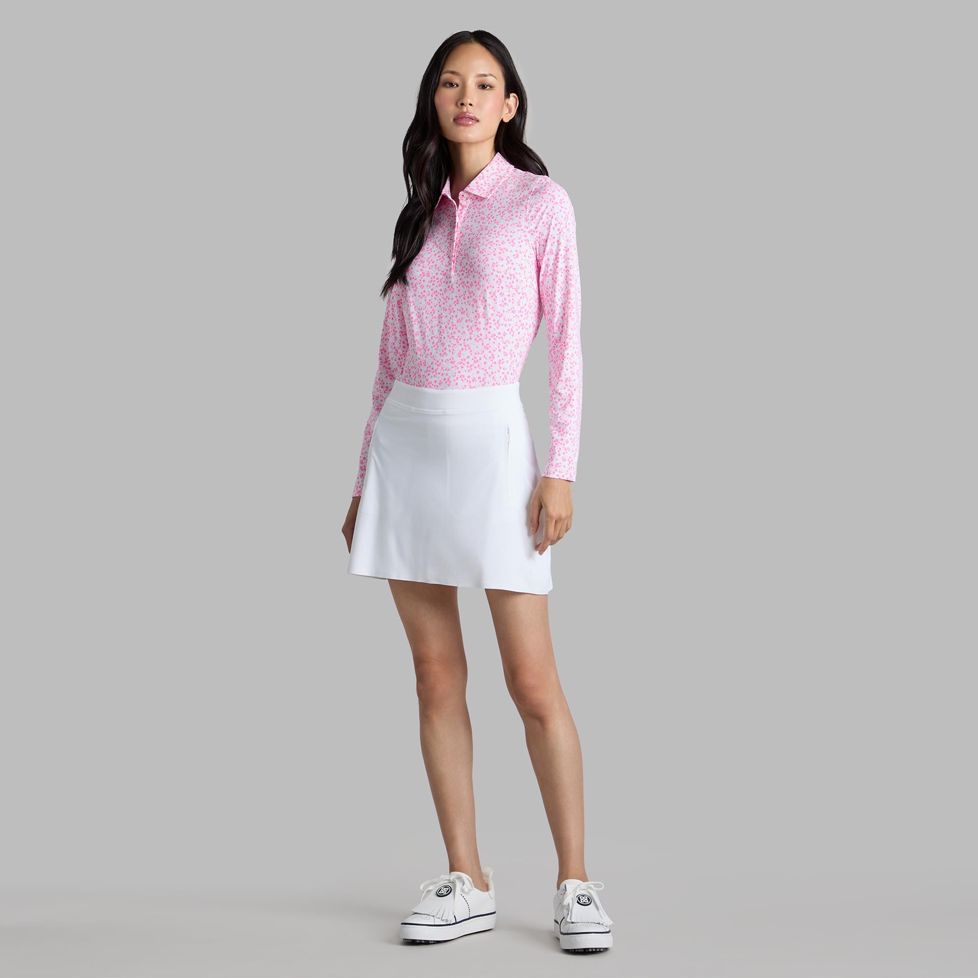 G/FORE Ditsy Floral Print Silky Tech Nylon Snow/Knockout Pink